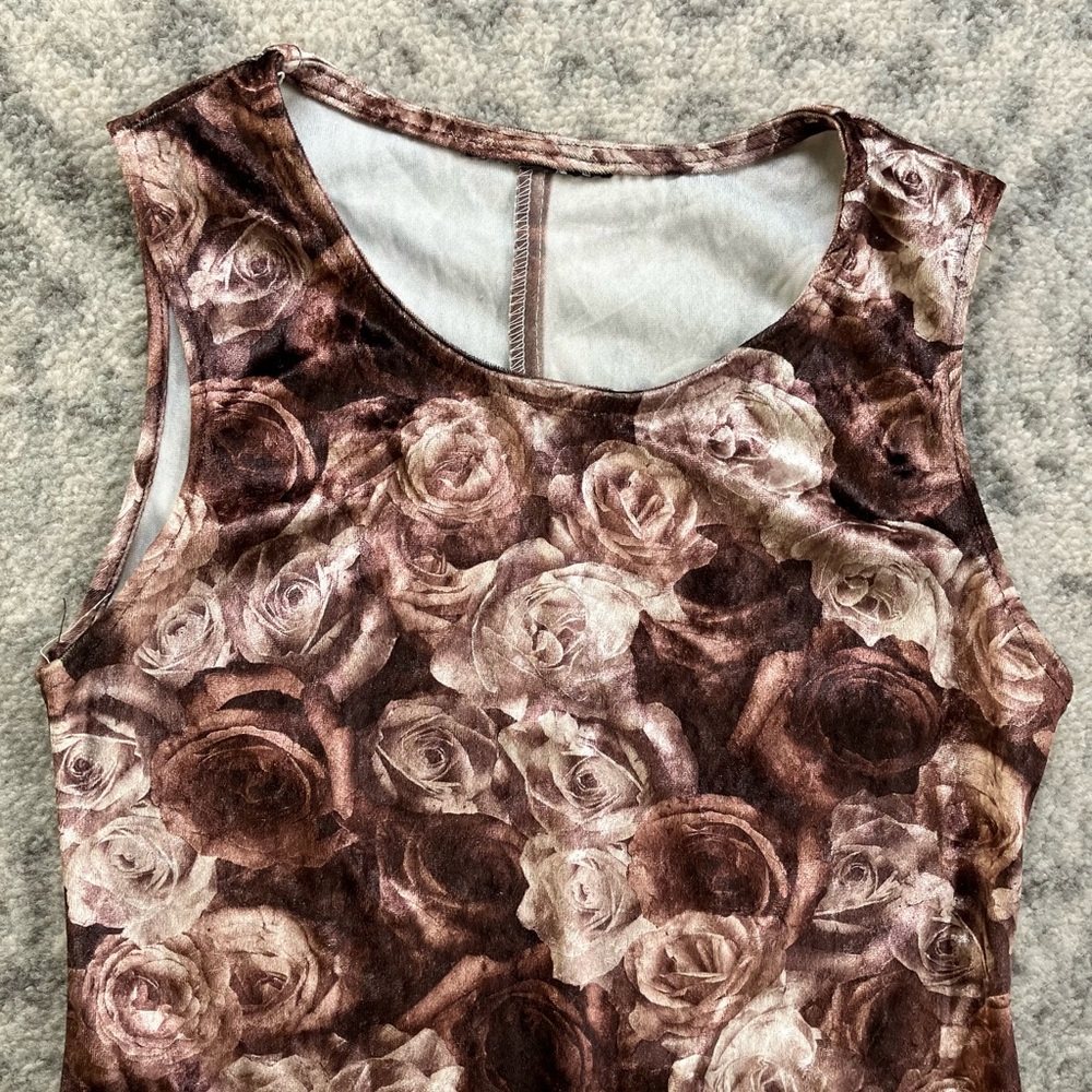 1990s Velvet Roses Dress - Picture 3 of 3